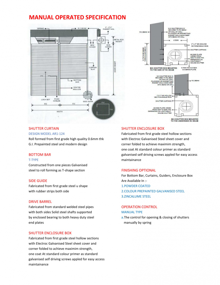 ROLLER SHUTTER STRUCTURE - Andah Roller